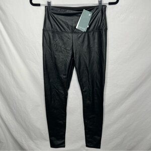 NWT Lysse Black Vegan Faux Leather Pull On Straight Leg Pants Sz Small Leggings